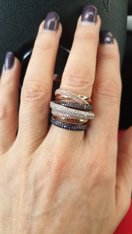 GODKI Monaco Design Luxury Statement Stackable Ring for Women Wedding Cubic Zircon Engagement Dubai Punk Bridal Top Finger Rings