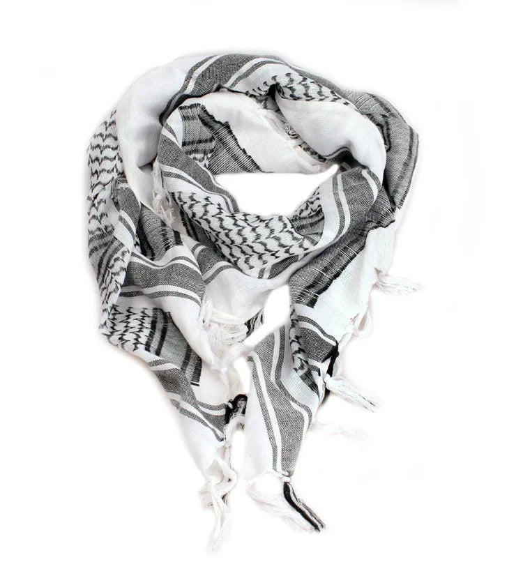 100%Cotton Thicker Arab Scarves Men Winter Keffiyeh Windproof Scarf Muslim Hijab Shemagh Tactical Desert Square Wargame