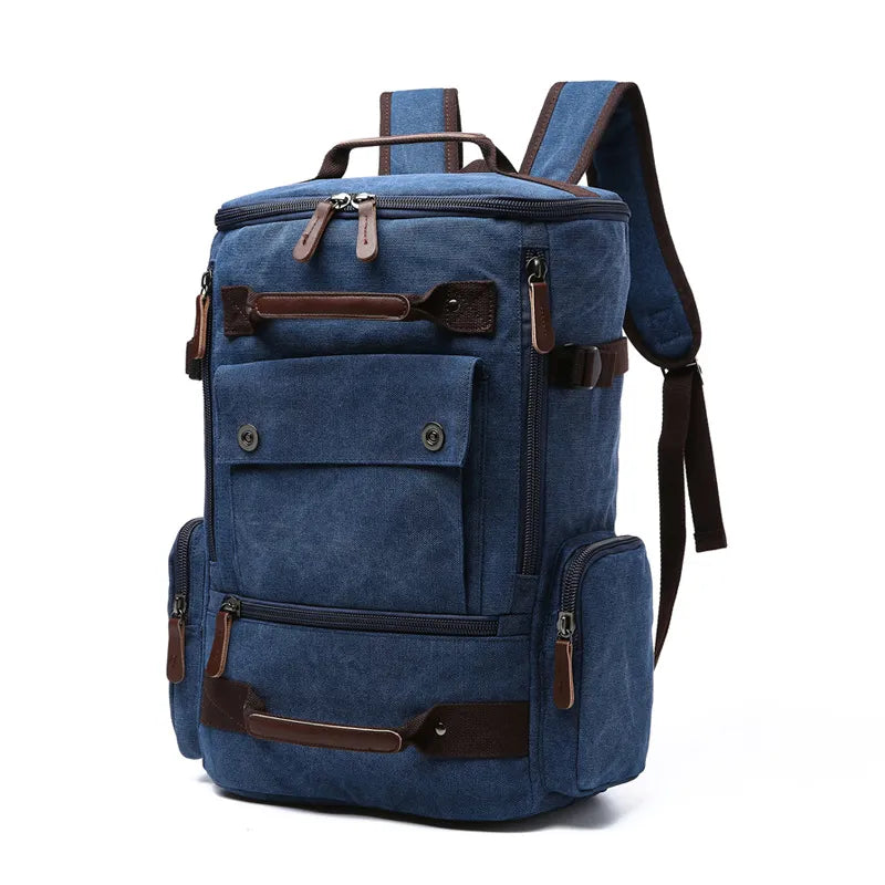Ryggsäck för män, vintage ryggsäck i canvas, skolväska, reseväska för män, ryggsäck med stor kapacitet, laptopryggsäck, hög kvalitet