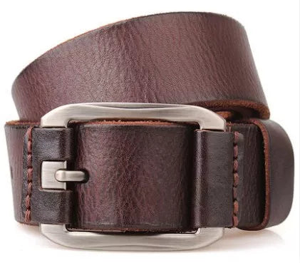 Luksusowy pasek męski, 100% prawdziwa skóra bydlęca licowa, gruby, naturalna skóra, vintage, 3,8 cm, sportowy, męski, duży rozmiar, miękki pasek 150