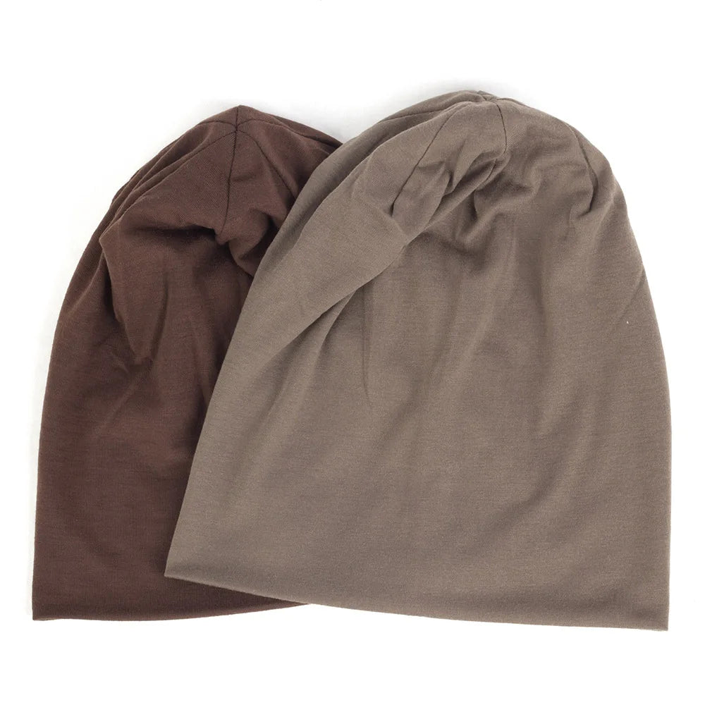 Spring Women Men Unisex Solid Color Slouchy Beanie for Women Fashion Man Caps Turban Skullies Beanies Female Hats Elastic