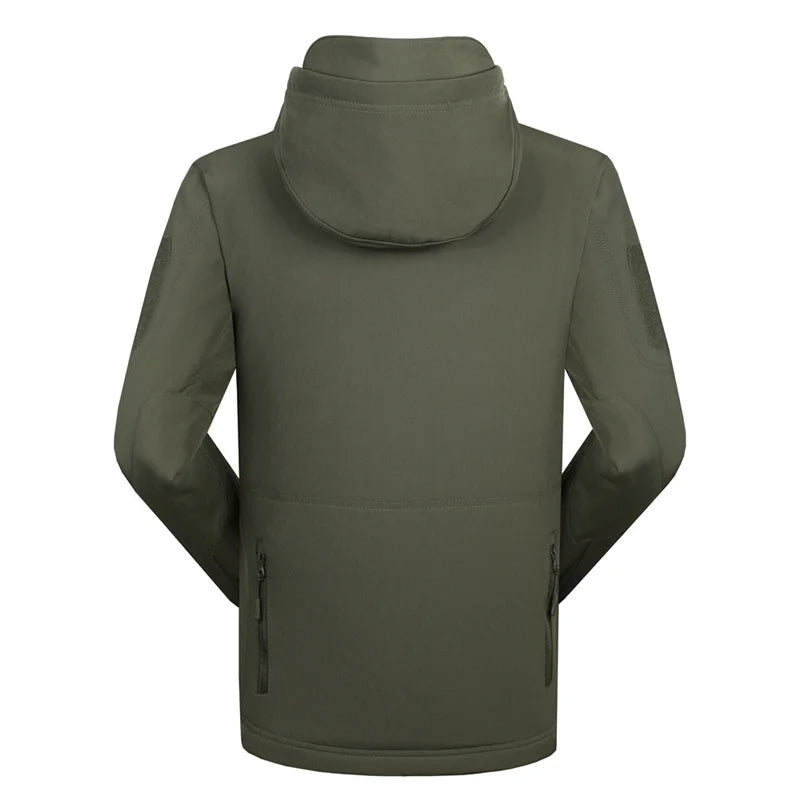 Chaqueta tipo soft shell de piel de tiburón para hombre, otoño-invierno; ropa militar impermeable, chaqueta de camuflaje.