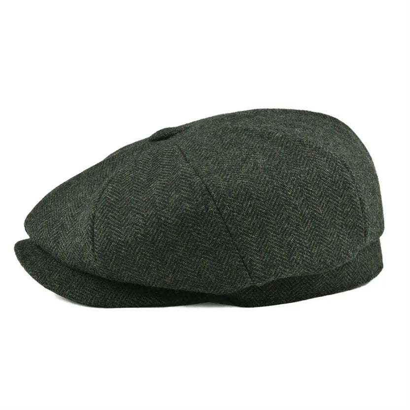 Gorra de estilo boina newsboy BOTVELA de lana tweed con diseño de espiga para hombre y mujer, gorra clásica retro con forro suave, gorra de conductor, negro, marrón, verde 005