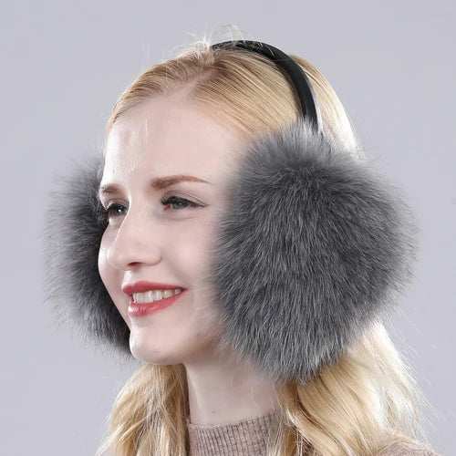 Real Fox Raccoon Fur Hang Ear Cover Warm Winter Earmuffs Headwear Ear Muffs Earmuffs Cold Ear Warmer Ear Protection Headband