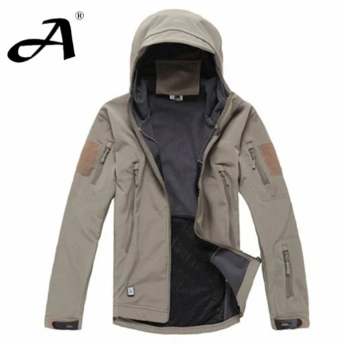 Chaqueta tipo soft shell de piel de tiburón para hombre, otoño-invierno; ropa militar impermeable, chaqueta de camuflaje.