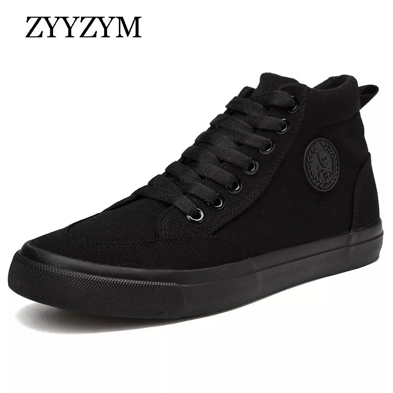 Shoes Men Spring Autumn Lace-Up High Top Style Men Vulcanize Shoes Fashion Flats Youth Men Canvas Shoes Sneakers