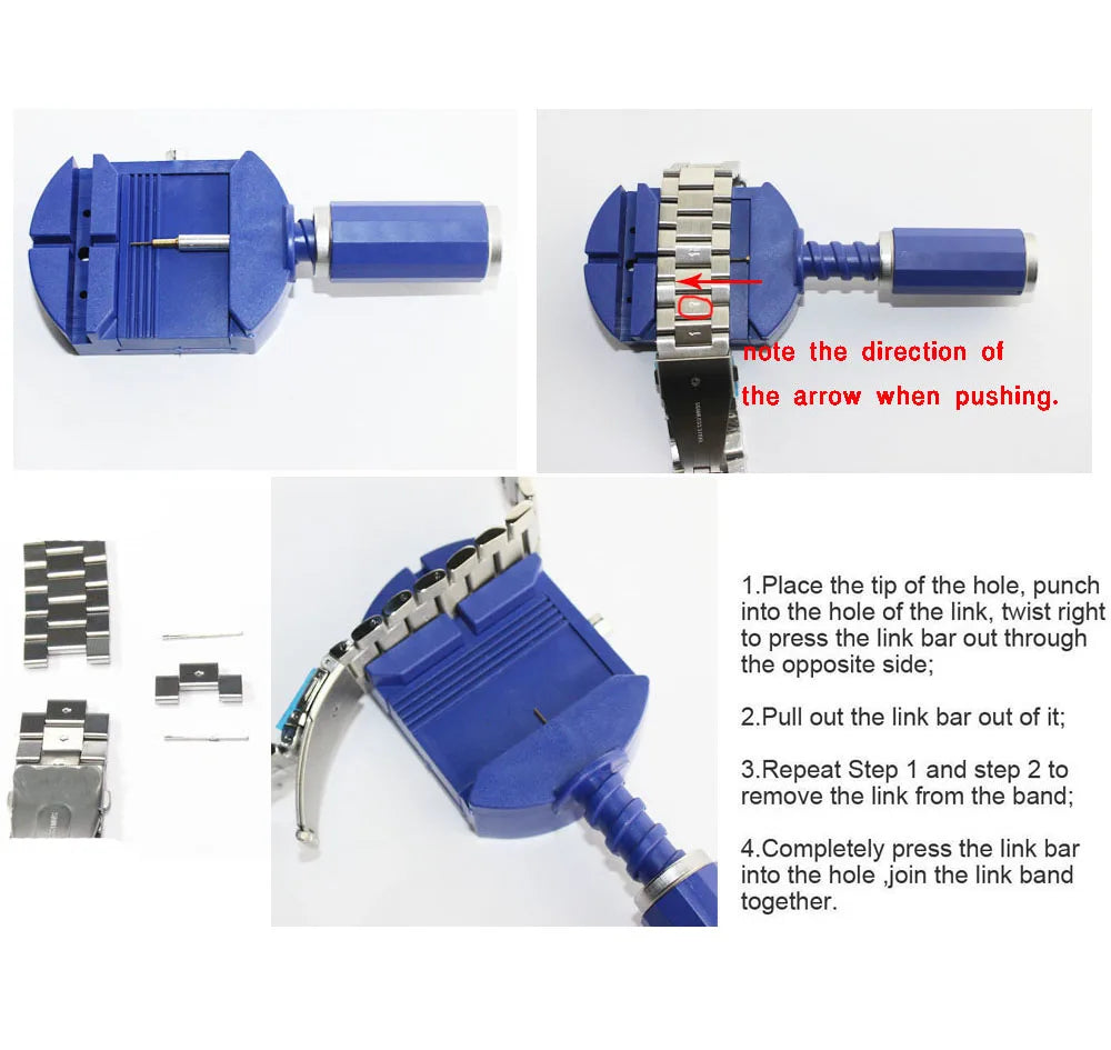 Watch Tools Link Remover Repair Tool Watch Strap Repair Detaching Device Kits Disassembly Watch Band Opener Adjust Tool