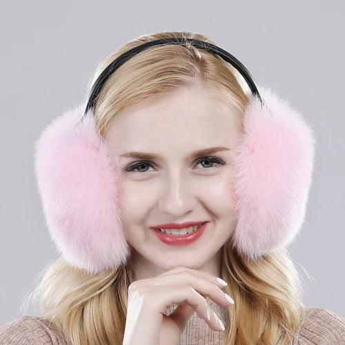 Real Fox Raccoon Fur Hang Ear Cover Warm Winter Earmuffs Headwear Ear Muffs Earmuffs Cold Ear Warmer Ear Protection Headband