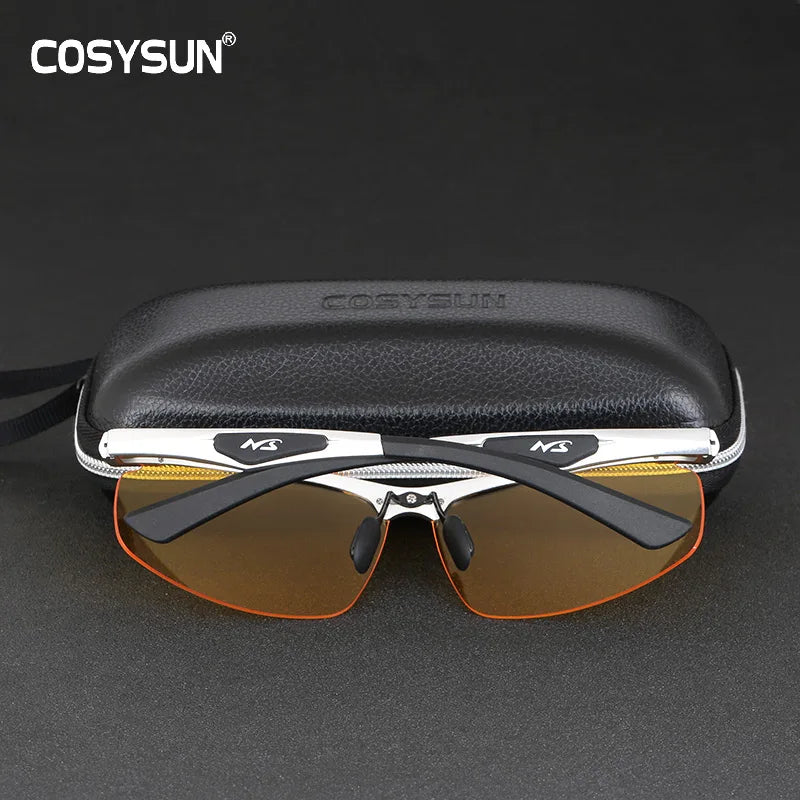 Night Vision Driving Glasses Men Night Driver Goggle Men Sunglasses for Night Vision Lens Aluminium Alloy Night Sunglasses Men