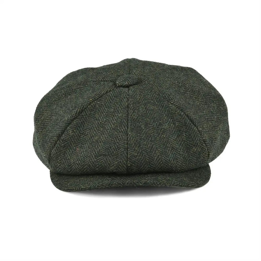 Gorra de estilo boina newsboy BOTVELA de lana tweed con diseño de espiga para hombre y mujer, gorra clásica retro con forro suave, gorra de conductor, negro, marrón, verde 005