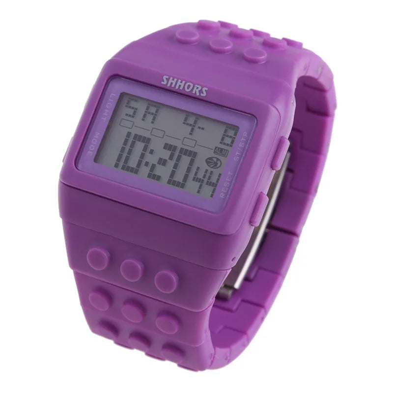 Reloj digital LED unisex, reloj tipo bloque de construcción para armar, reloj deportivo para niños, regalo de Navidad y Año Nuevo