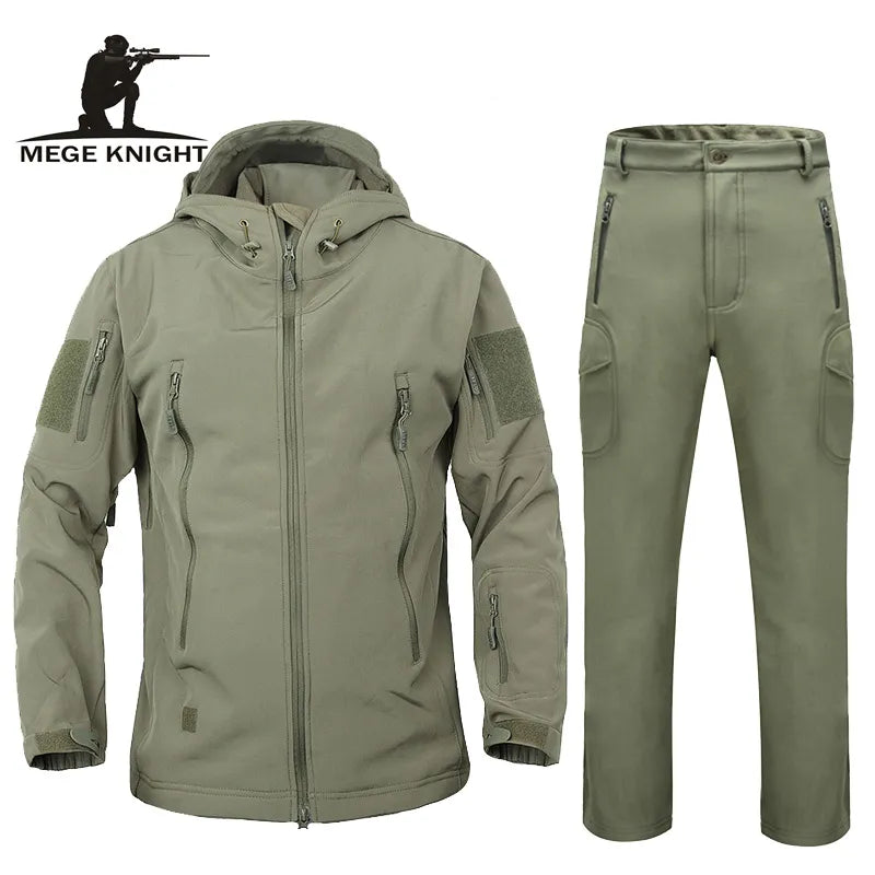 Chaqueta tipo soft shell de piel de tiburón para hombre, otoño-invierno; ropa militar impermeable, chaqueta de camuflaje.