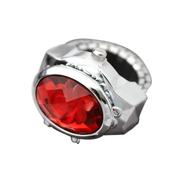 Fashion Women Ring Watch Elliptical Stereo Flower Ladies Clamshell Watches Adjustable Rings Quartz Watches Gifts for Women Ring