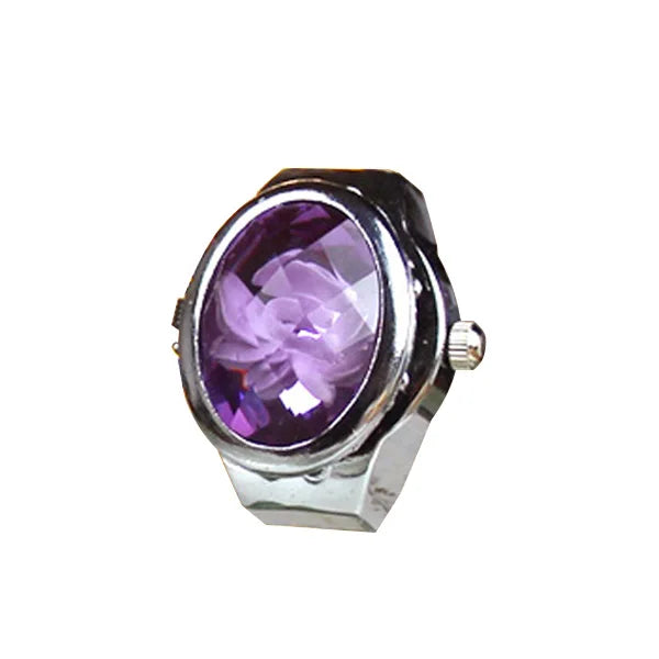 Fashion Women Ring Watch Elliptical Stereo Flower Ladies Clamshell Watches Adjustable Rings Quartz Watches Gifts for Women Ring