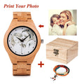 Personality Creative Design Customers Photos UV Printing Customize Wooden Watch Customization Laser Print Great Gift Watches