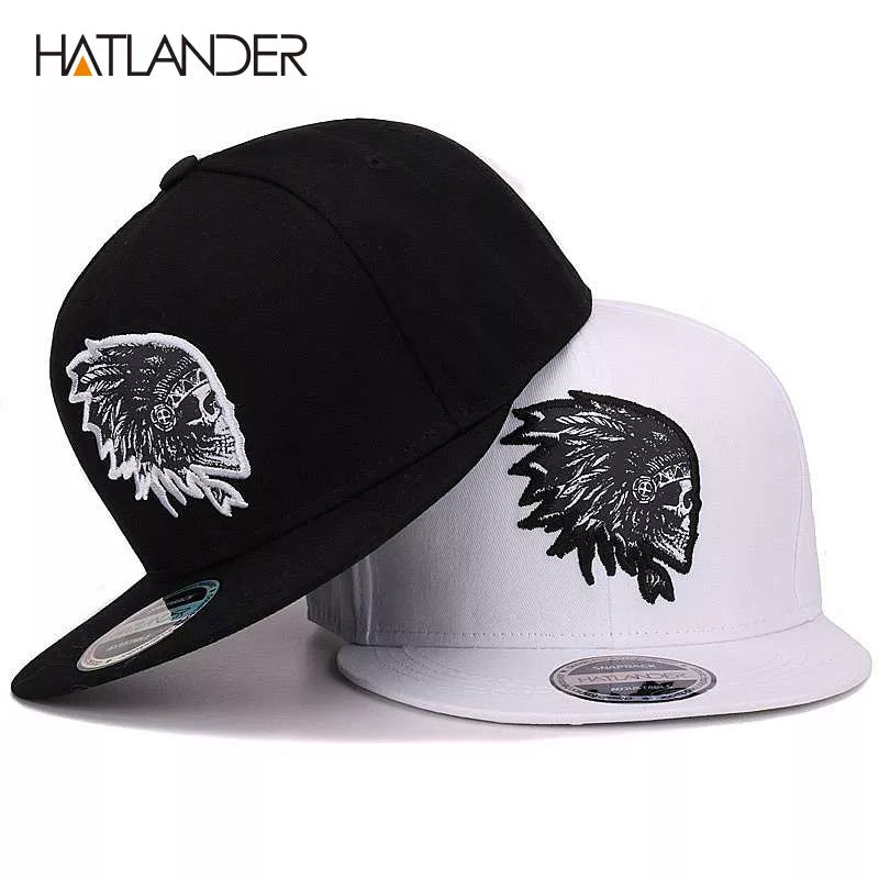 Embroidery Skull Baseball Caps Hats Hip Hop Snapbacks Flat Brim Bones Gorra Sports Snapback Caps for Men Women Unisex