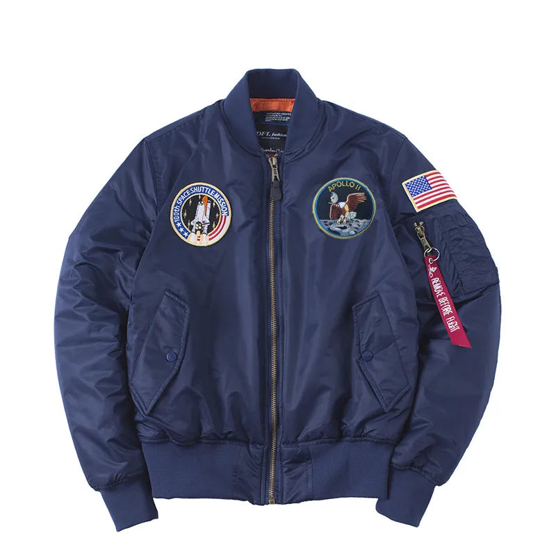 Apollo Winter Thick US Air Force Pilot Flight Bomber Jacket Ma-1 Reversible Padding Custom Available Oem Factory Puffer for Me
