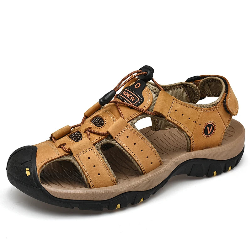 New Men Shoes Genuine Leather Men Sandals Summer Men Causal Shoes Beach Sandals Man Fashion Outdoor Casual Sneakers Size 38-48