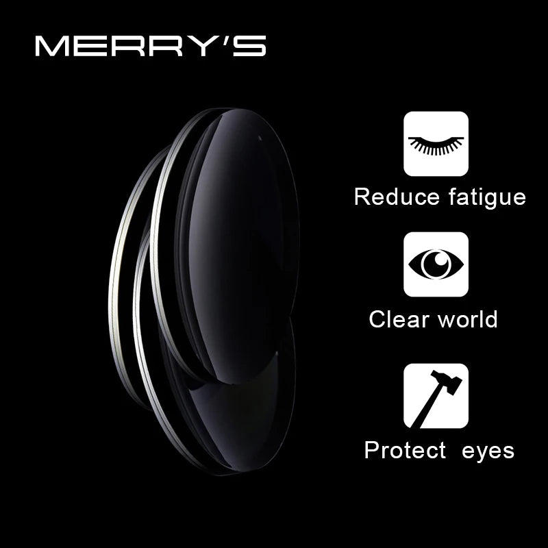Lentes graduadas serie MERRYS 1.56 1.61 1.67 1.74 de resina CR-39 asféricas para miopía, hipermetropía y presbicia