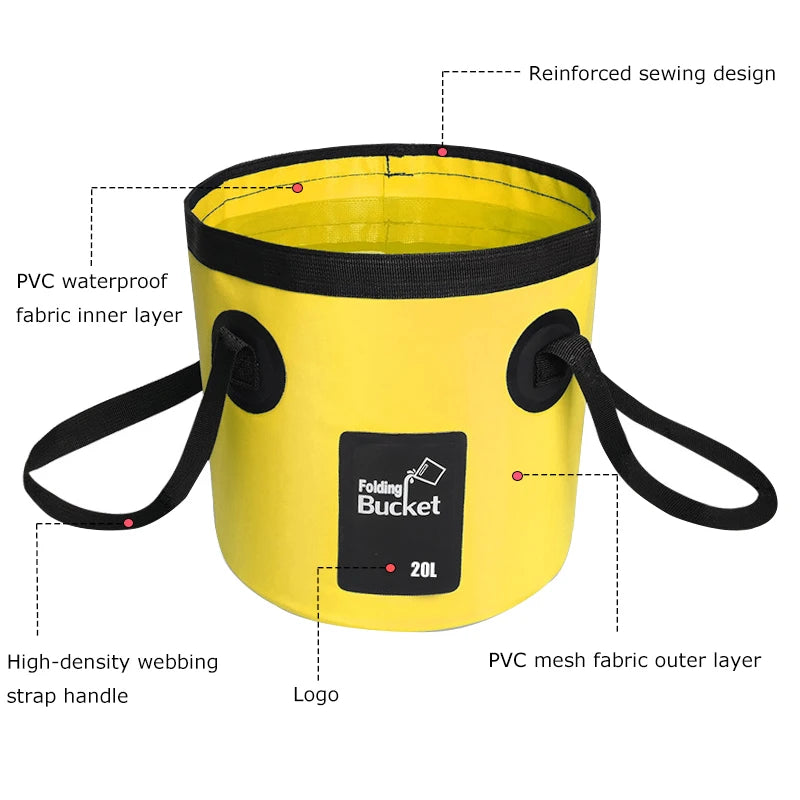 12L 20L Folding Foldable Collapsible Sink Washbasin Bucket Wash Basin Camping Water Pot Bag Container Car Fishing Hiking