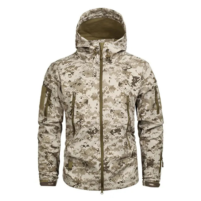 Chaqueta táctica de softshell Mege Shark Skin para hombre, impermeable, forro polar, cortavientos, 4XL