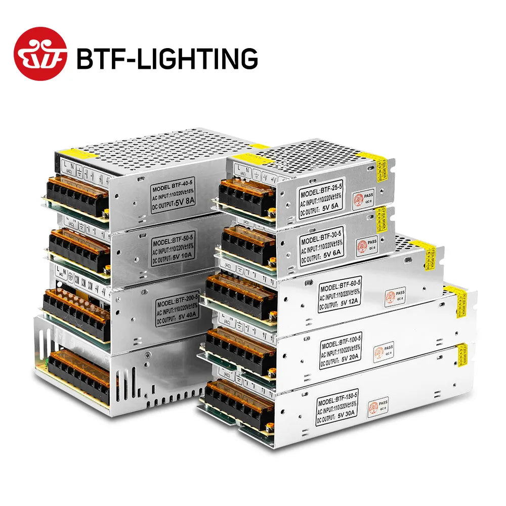 Transformador de fuente de alimentación LED conmutada DC5V 2A 3A 4A 5A 8A 10A 12A 20A 30A 40A 60A Adaptador para tiras LED WS2812B WS2801 SK6812 SK9822