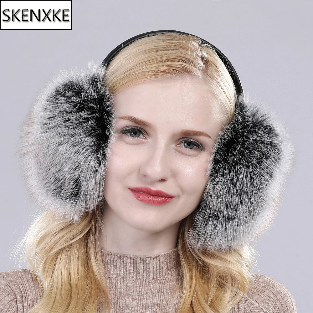 Real Fox Raccoon Fur Hang Ear Cover Warm Winter Earmuffs Headwear Ear Muffs Earmuffs Cold Ear Warmer Ear Protection Headband