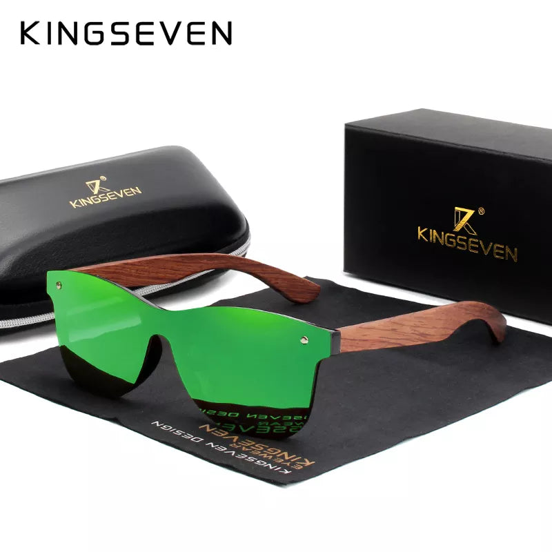 KINGSEVEN Solglasögon i naturträ för män Polariserade modesolglasögon Original ögonskydd Glasögon Oculos De Sol Masculino
