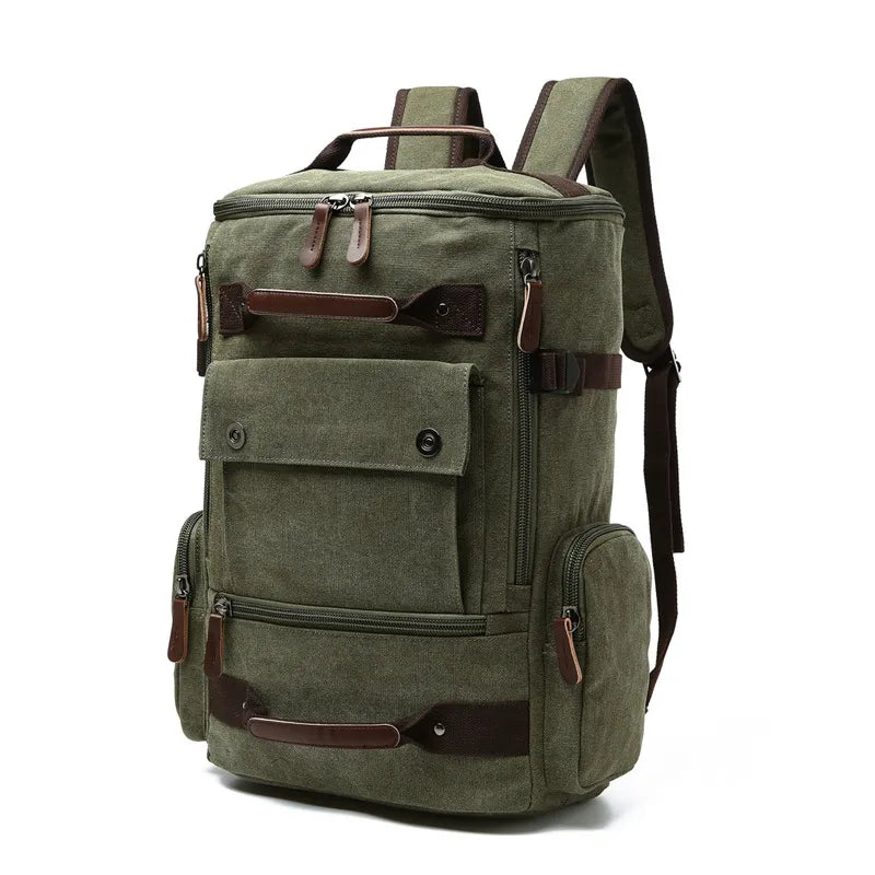 Ryggsäck för män, vintage ryggsäck i canvas, skolväska, reseväska för män, ryggsäck med stor kapacitet, laptopryggsäck, hög kvalitet