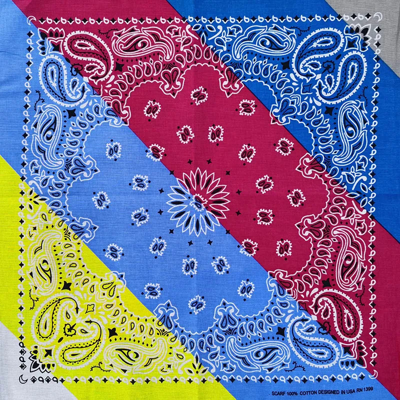 New Fashion Hip Hop 100% Cotton Bandana Square Scarf 55cm*55cm Black Red Paisley Headband Printed for Women/Men/Boys/Girls