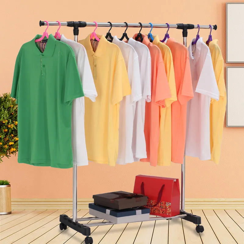 Coat Rack Stainless Steel Simple Assembly Can Be Removed Bedroom Move Clothes Hanger  Drying Furniture Clothes Hanger Stand