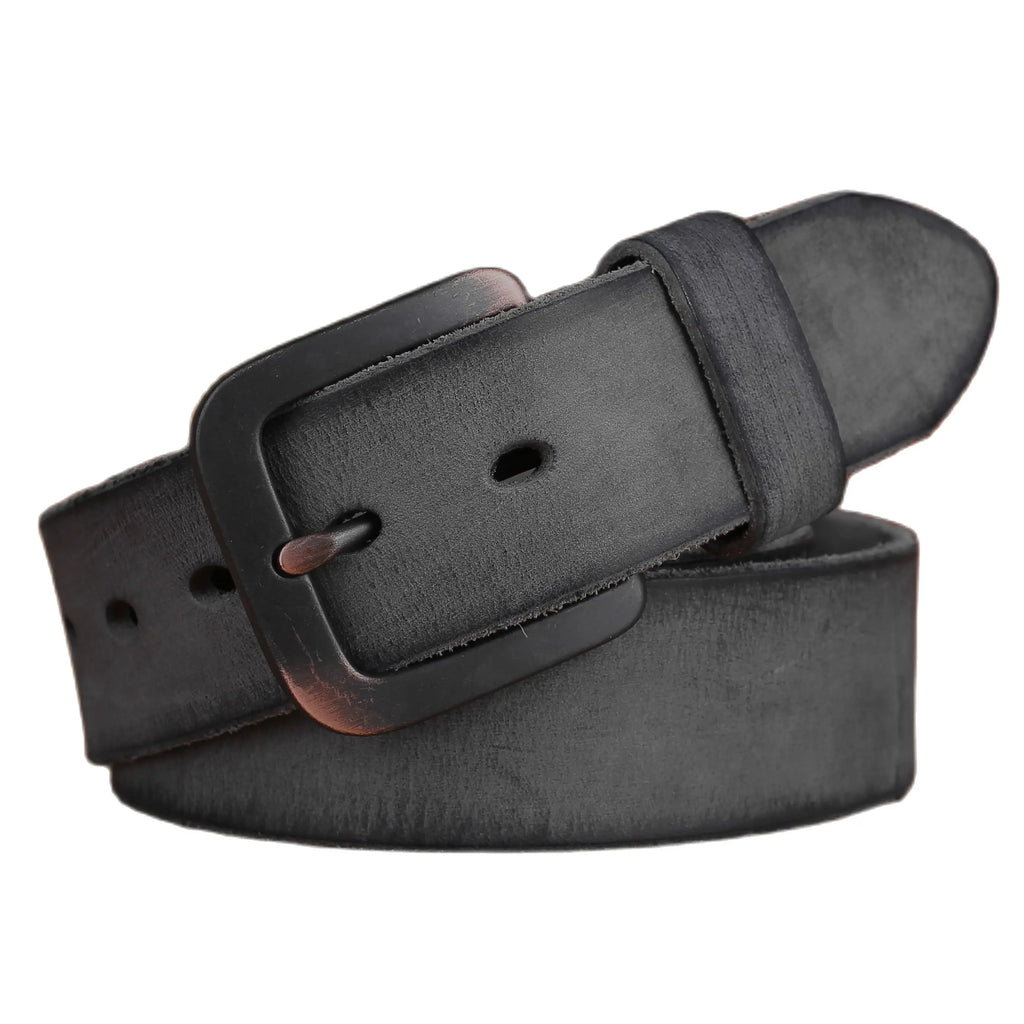 Vintage Belts for Mens Luxury 100% Real Full Grain Genuine Leather 2020 Jeans Cowboy Casual 3.8 Cm Gray 125cm 130