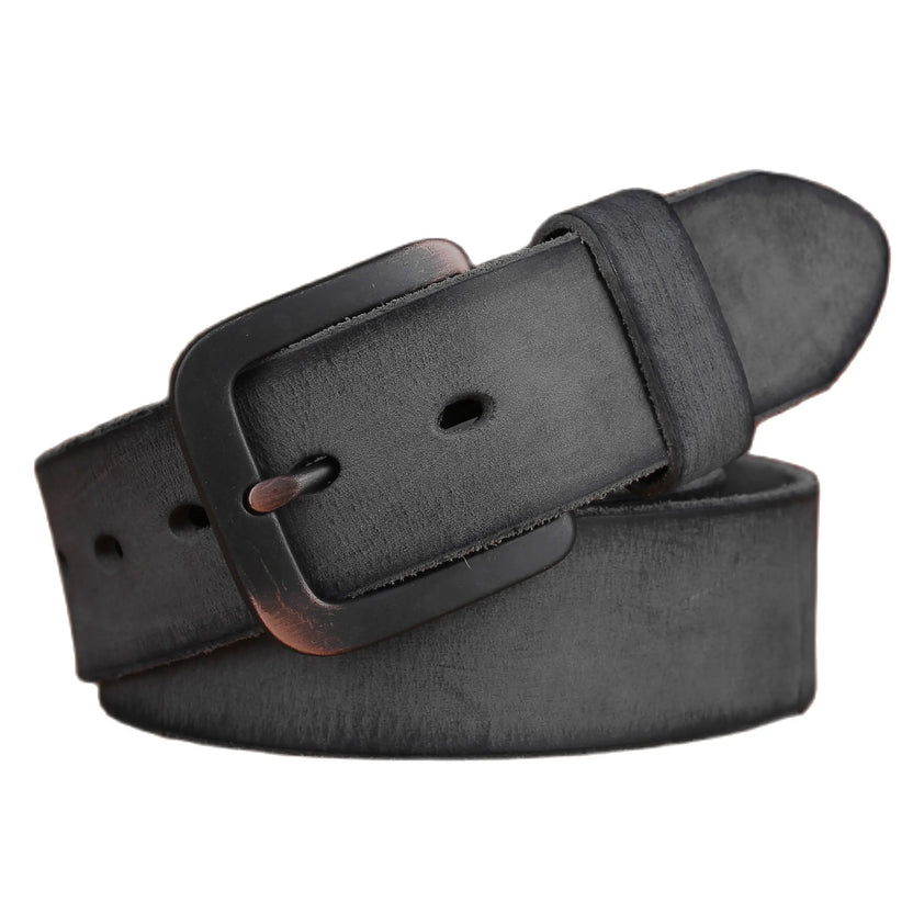 Vintage Belts for Mens Luxury 100% Real High Quality Full Grain Genuine Leather 2020 Jeans Cowboy Casual 3.8 Cm Gray 125cm 130