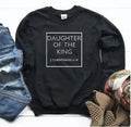 Daughter of the King Christian Sweatshirt Casual Lover Bible Verse Slogan Hoodies Hope Love Religious Clothing Crewneck Outfits