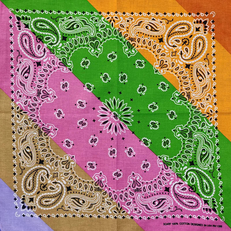 New Fashion Hip Hop 100% Cotton Bandana Square Scarf 55cm*55cm Black Red Paisley Headband Printed for Women/Men/Boys/Girls