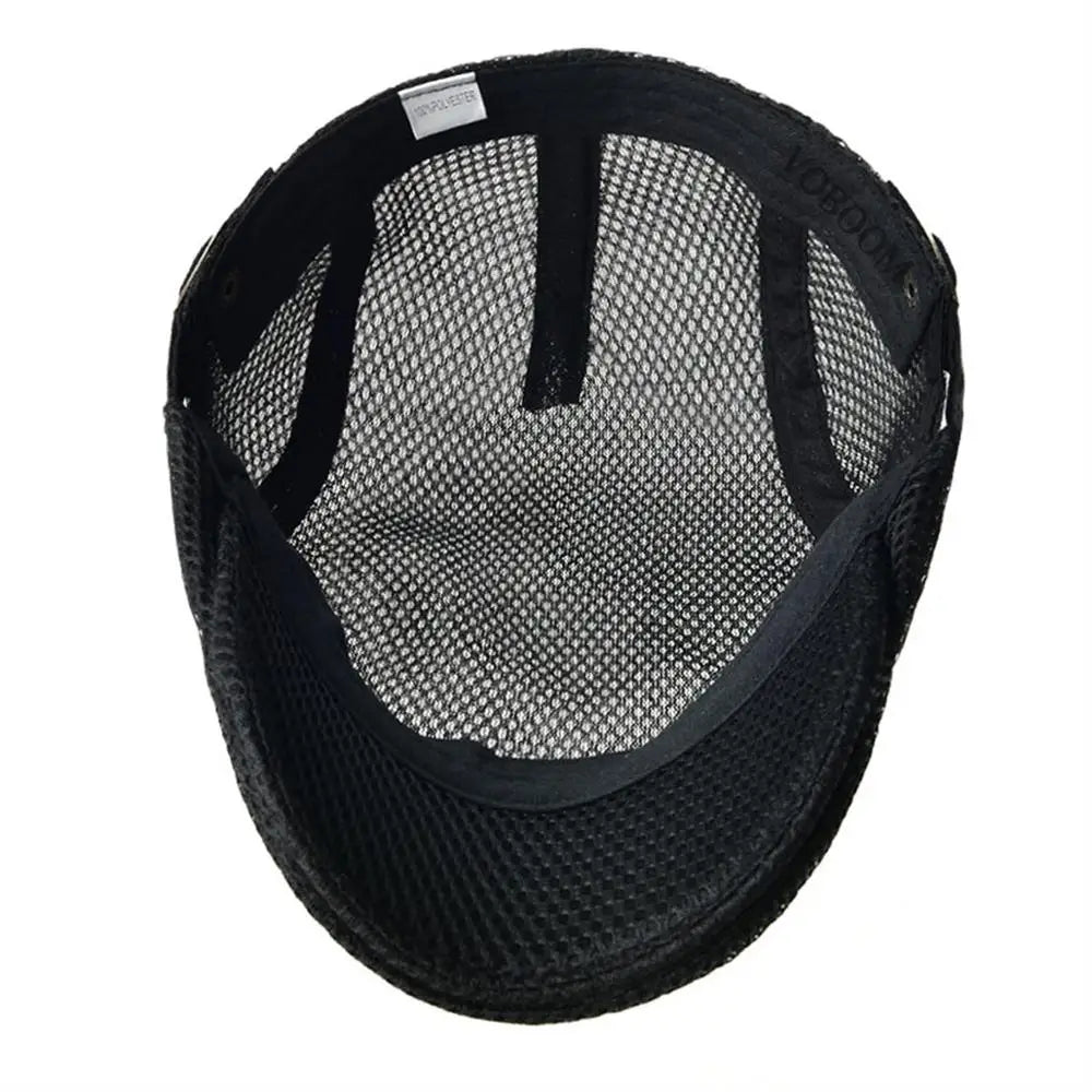 VOBOOM Summer Men Women Casual Beret Hat Ivy Flat Cap Cabbie Newsboy Style Gatsby Hat Adjustable Breathable Boina Mesh Caps 124