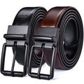 1Pcs Men's Leather Reversible Belt Roller Buckle 34mm Wide 1 Reverse for 2 Colors Suitable for Pairing Casual Jean