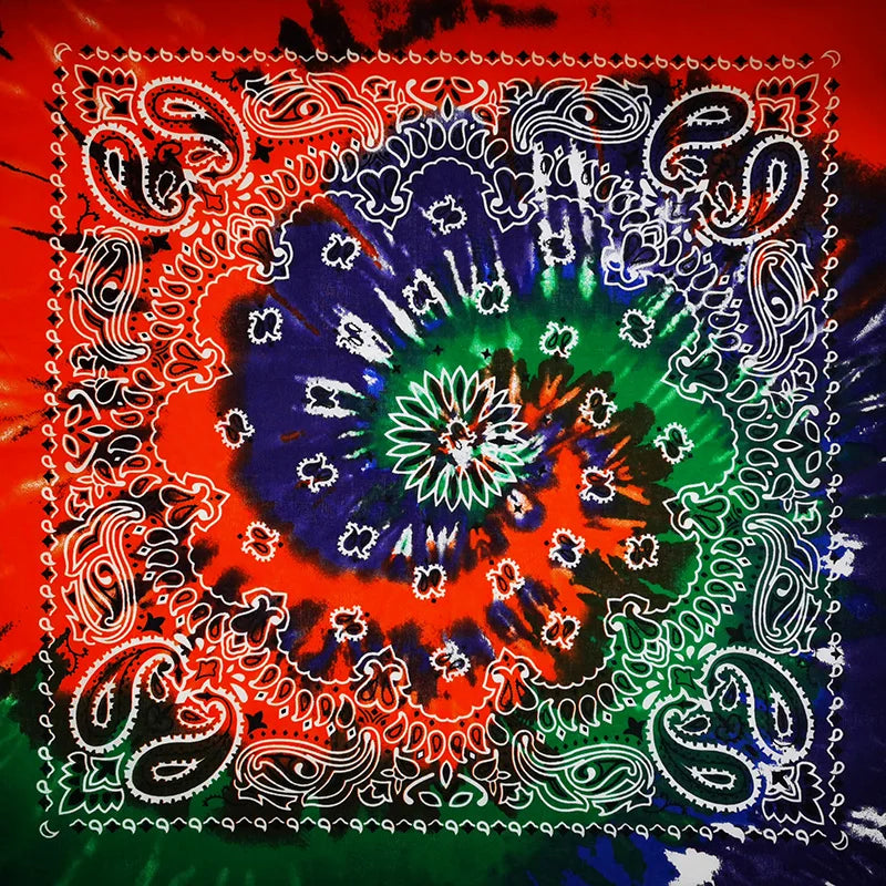 New Fashion Hip Hop 100% Cotton Bandana Square Scarf 55cm*55cm Black Red Paisley Headband Printed for Women/Men/Boys/Girls