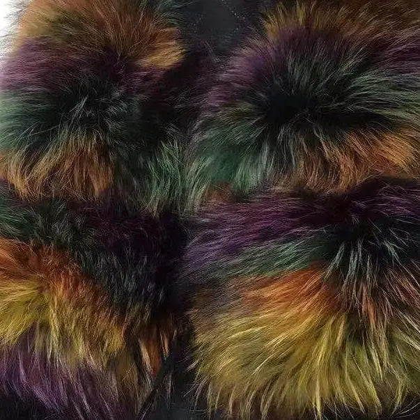 PINK JAVA QC1884 New Arrival Real Raccoon Fur Coat Women  Fur Jacket Winter Luxury Fluffy Raccoon Coats Hot Sale
