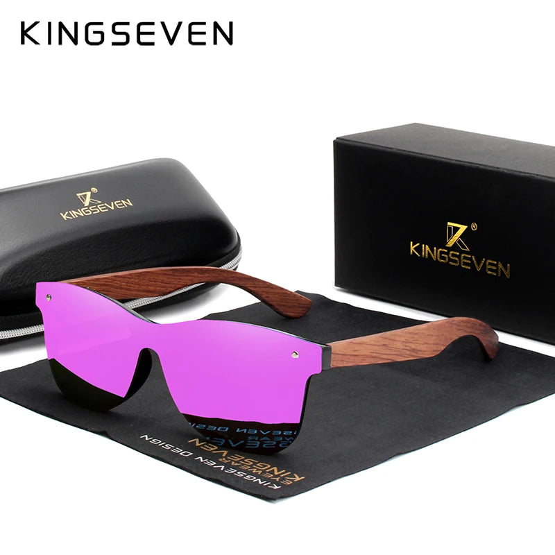 KINGSEVEN Solglasögon i naturträ för män Polariserade modesolglasögon Original ögonskydd Glasögon Oculos De Sol Masculino