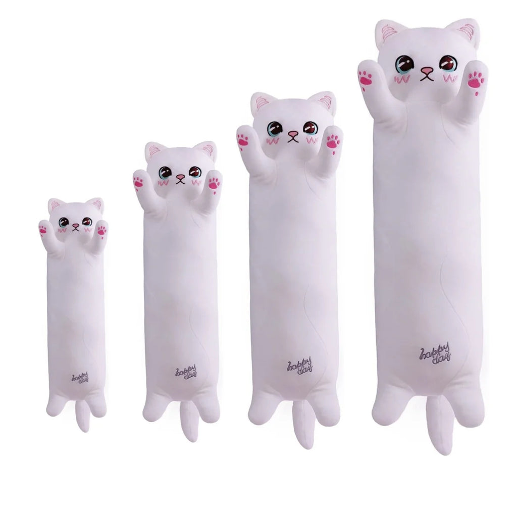 Almohada de peluche con forma de gato blanco para niños