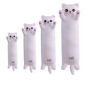 Plush White Cat Stuffed Animal Pillow Doll for Kids