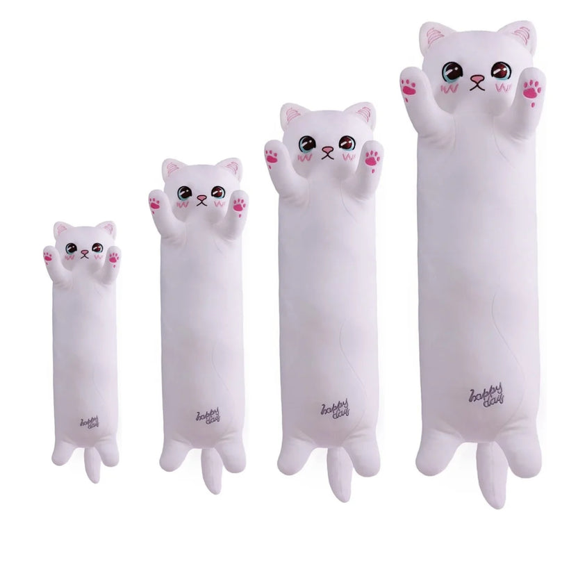Almohada de peluche con forma de gato blanco para niños