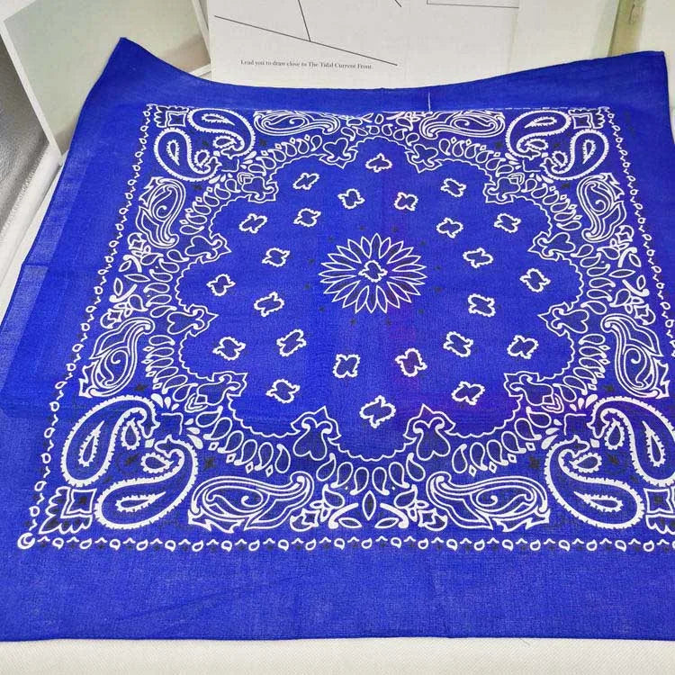 New Fashion Hip Hop 100% Cotton Bandana Square Scarf 55cm*55cm Black Red Paisley Headband Printed for Women/Men/Boys/Girls
