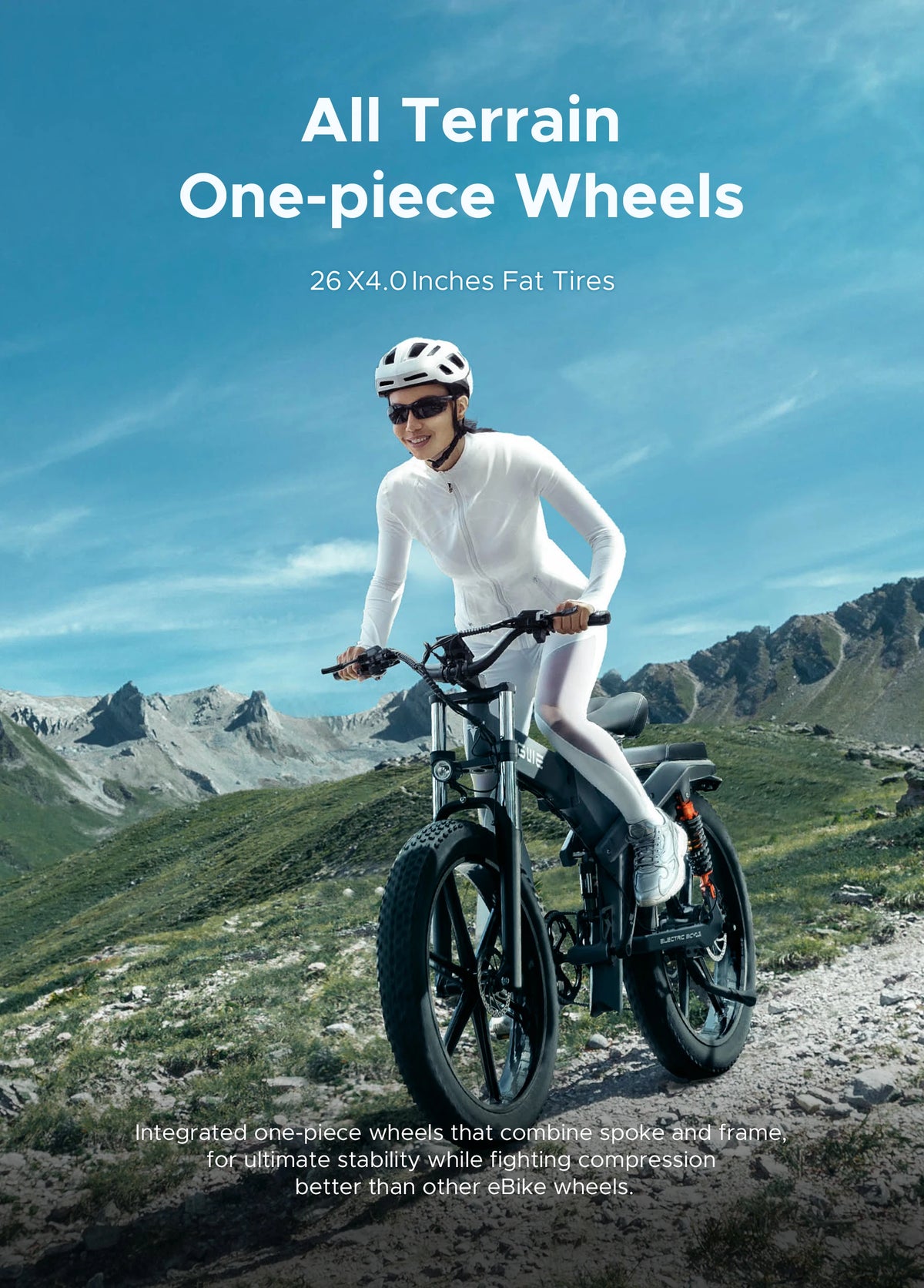 Bicicleta eléctrica ENGWE X26 de doble batería, neumáticos gruesos, 50 km/h, motor de 1000 W, freno de disco hidráulico, para caminos todoterreno, bicicleta eléctrica de montaña