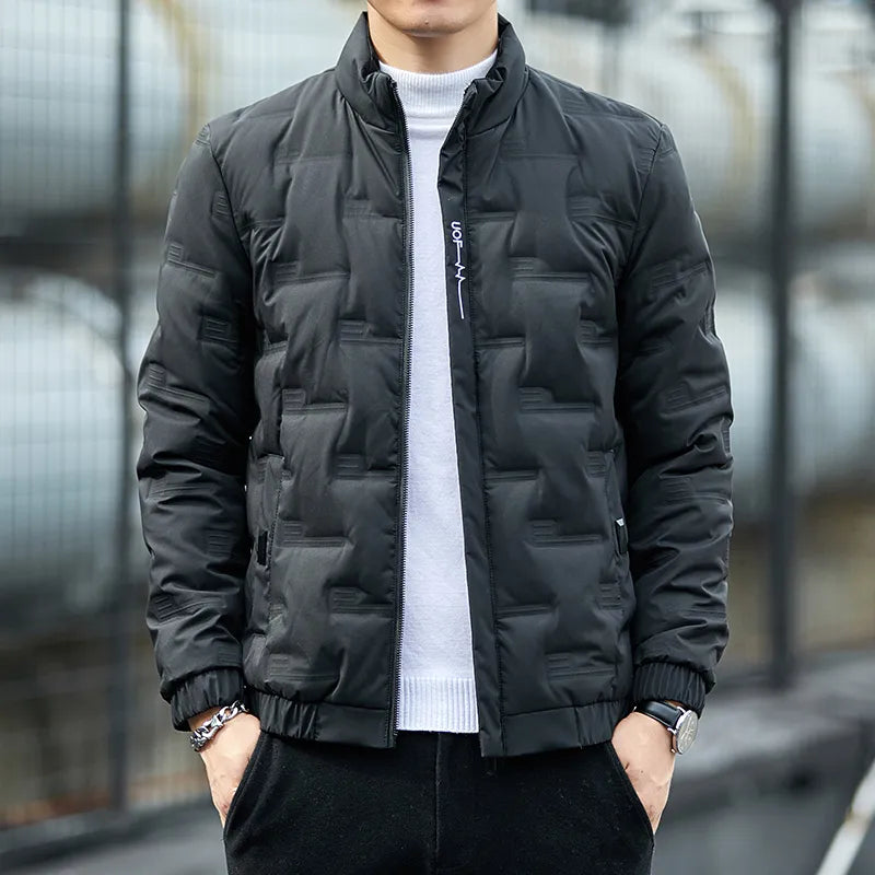 Down Jacket Men's Light and Thin Short Style Plus Bulky Size Fashionable Handsome Winter 2025 New Coat Boy Korean Version Warm