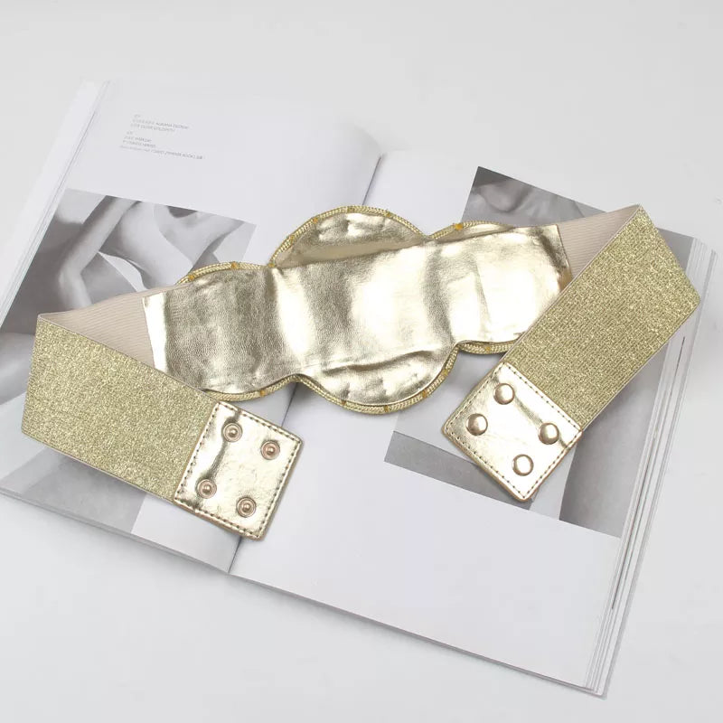 Women's Runway Fashion Vintage Elastic Cummerbunds Female Dress Corsets Waistband Belts Decoration Wide Belt R1939