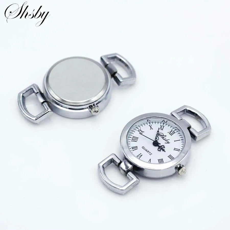 Cabezal de reloj plateado con personalidad DIY Shsby, números romanos, esfera circular, núcleo de reloj, accesorios para correas de reloj, venta al por mayor