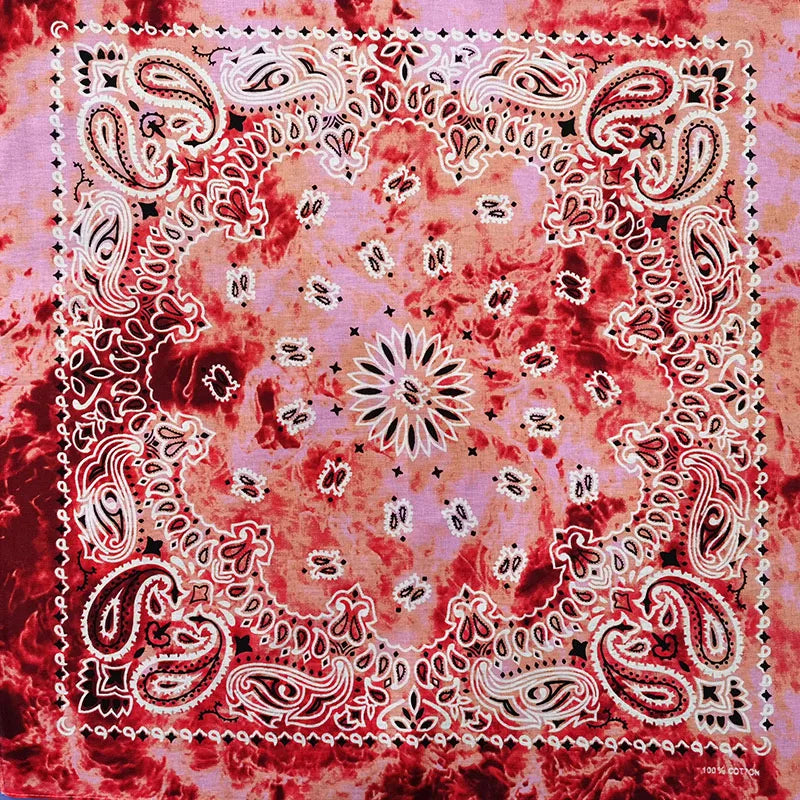 New Fashion Hip Hop 100% Cotton Bandana Square Scarf 55cm*55cm Black Red Paisley Headband Printed for Women/Men/Boys/Girls