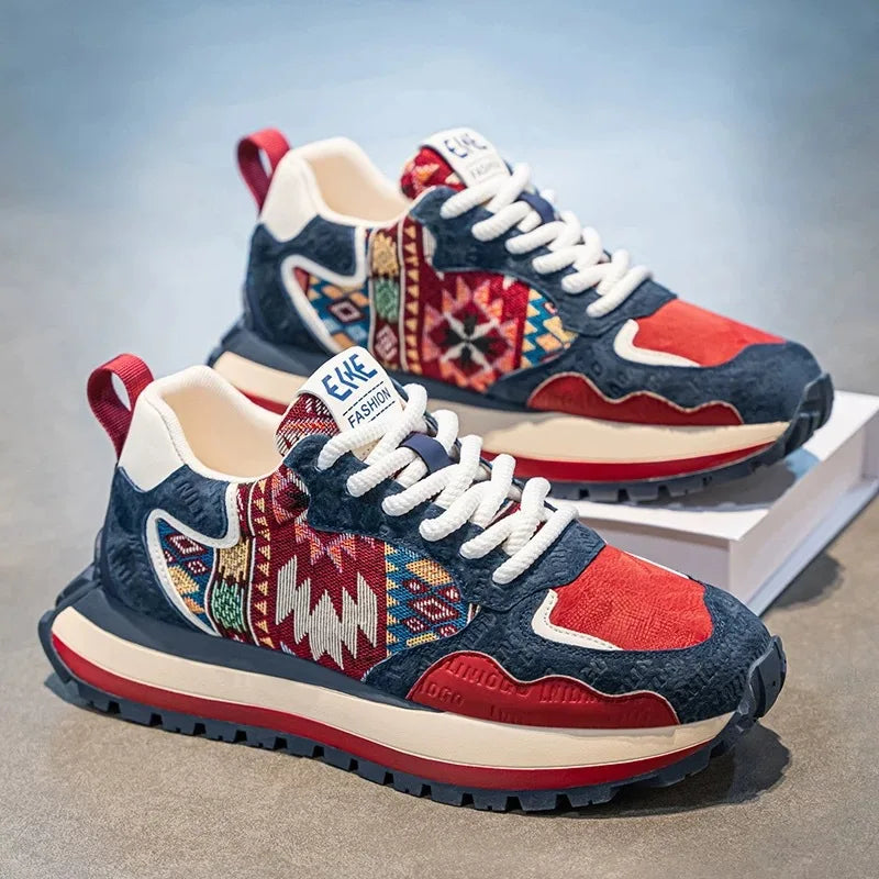 Men's Breathable Lace-Up Canvas Sports Shoes Round Toe